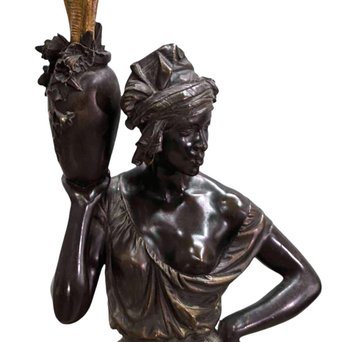 Nineteenth Bronze Trim Paul And Virginia By Charles Cumberworth