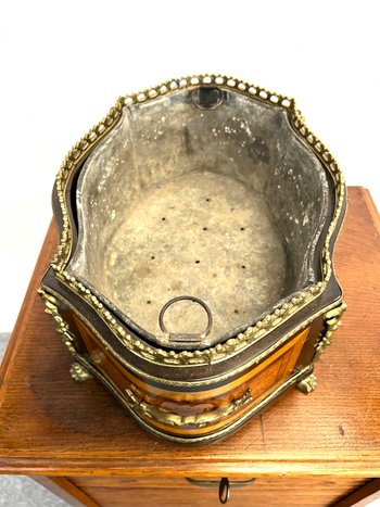 Großes Pflanzgefäß in Intarsien und Messing Napoleon 3 19