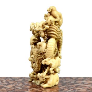 Japanese Okimono Group Of Animals XIXth Century