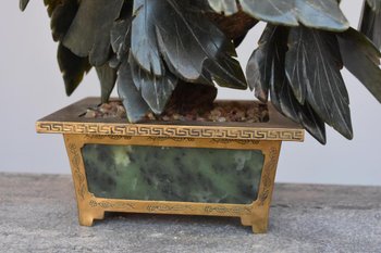 Chinese Hard Stone Flower Mantel Trim Early 20th Century