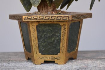 Chinese Hard Stone Flower Mantel Trim Early 20th Century