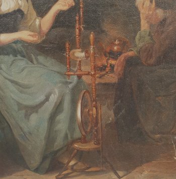 Benjamin VAUTIER (Attribué à) - La fileuse