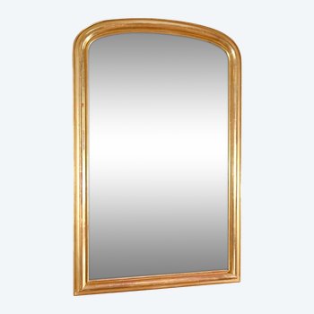 Important Gilded Mirror with Gold Leaf, Louis-Philippe Period - Mid-19th Century