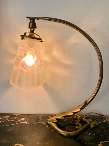 Art Nouveau "Heart" Desk Lamp