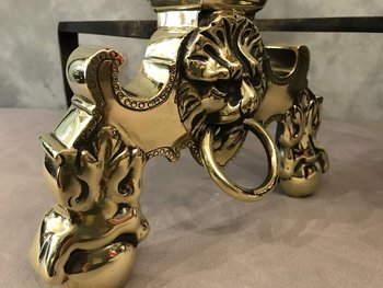 Beautiful Old Dutch Andirons In Brass From The 19th Century