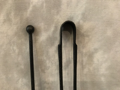 Old Fireplace Servant In Blackened Iron Including A Shovel And A Tong