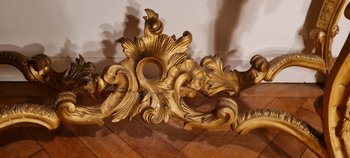 Large Console En Bois Doré Napoléon III