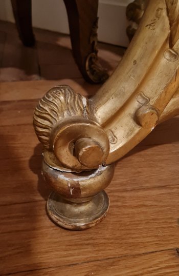 Large Console En Bois Doré Napoléon III