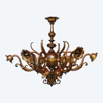 Exceptionnel Lustre Hollandais En Bronze