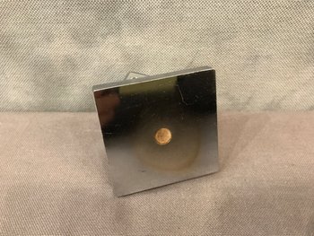 Paperweight In The Shape Of A Dice In Chromed Metal After Edgar Brandt Circa 1960