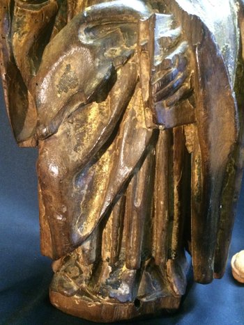 Heiliger Mann mit Buch, Statue aus dem 17. Jahrhundert