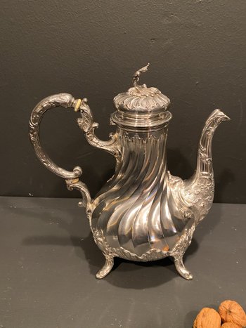 Sterling silver monogrammed teapot