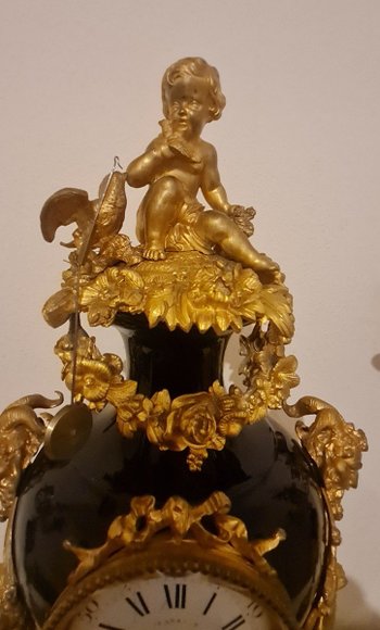 Imposing Napoleon III Bronze And Tile Mantel Trim