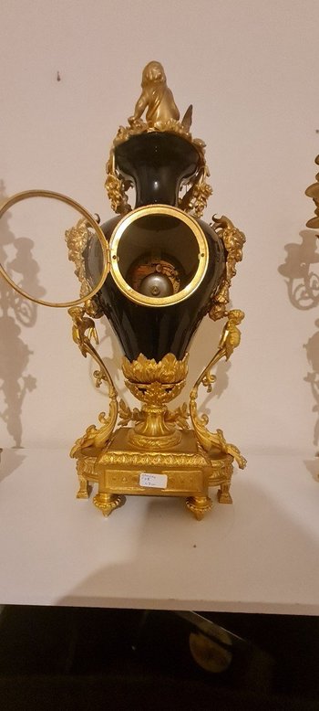 Imposing Napoleon III Bronze And Tile Mantel Trim