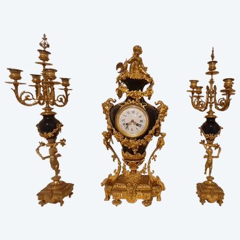 Imposing Napoleon III Bronze And Tile Mantel Trim