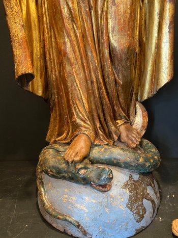 Virgin in wood from the 18th century, 99 cm high