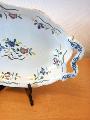 Earthenware Dish: Rouen Or Sinceny End XVIIIth Beginning XIXth Century.