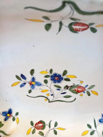 Earthenware Dish: Rouen Or Sinceny End XVIIIth Beginning XIXth Century.