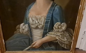 XVIII ème siècle, Portrait Huile Sur Toile d'Anne Barillot