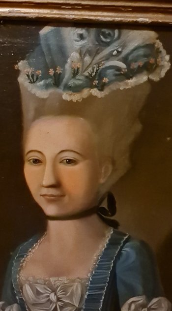 XVIII ème siècle, Portrait Huile Sur Toile d'Anne Barillot
