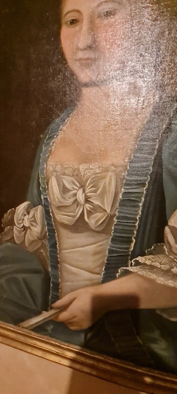 XVIII ème siècle, Portrait Huile Sur Toile d'Anne Barillot
