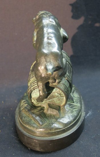 Bronze, the dog and the rat, signed Ch Paillet