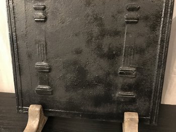 Small old cast iron fireback from the 18th century