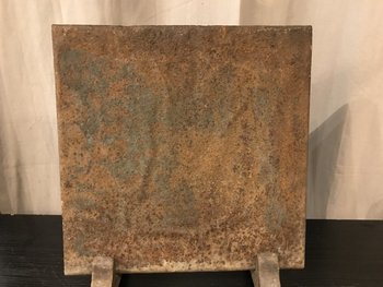Small old cast iron fireback from the 18th century