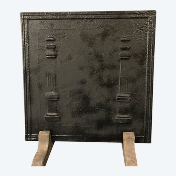 Small old cast iron fireback from the 18th century