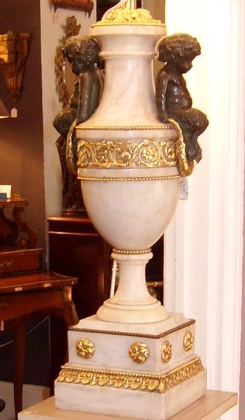 Lampe en bronze et marbre