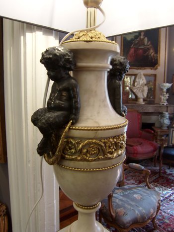 Lampe en bronze et marbre