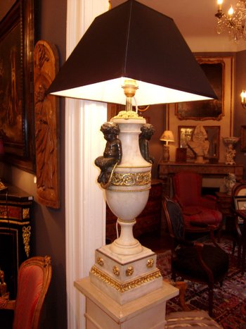 Lampe en bronze et marbre
