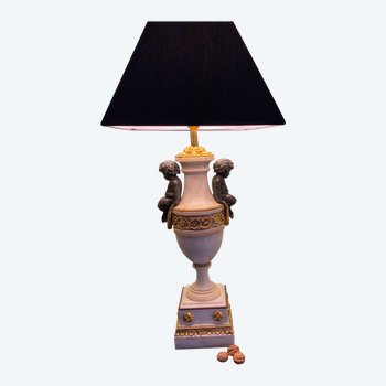 Lampe en bronze et marbre