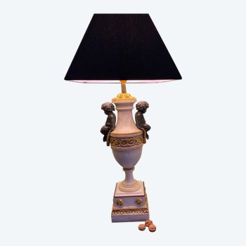 Lampe aus Bronze und Marmor