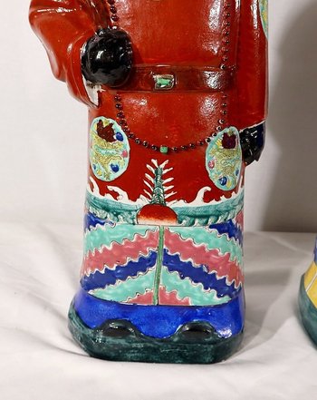 Importanti statue in maiolica “The Mandarin Dignitaries”, Cina – XX sec