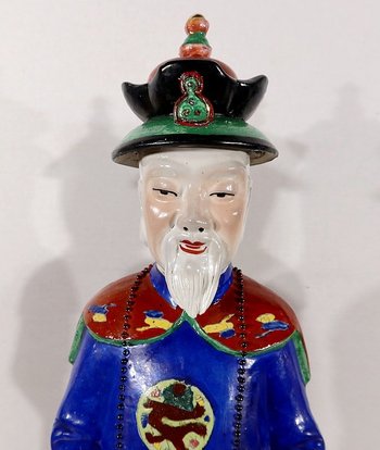 Importanti statue in maiolica “The Mandarin Dignitaries”, Cina – XX sec