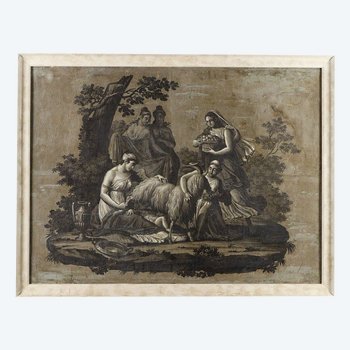 PAPIER PEINT "ZEUS NOURRI PAR LA CHÈVRE AMALTHÉE", ÉPOQUE EMPIRE