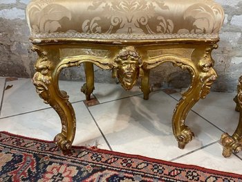 COPPIA DI SEDIE VENEZIANE IN LEGNO DORATO