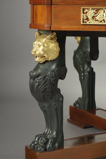 Table In Mahogany And Bronze,