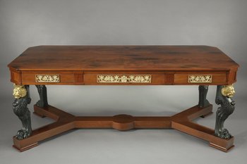 Table In Mahogany And Bronze,