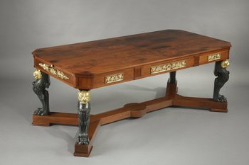 Table In Mahogany And Bronze,