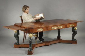 Table In Mahogany And Bronze,