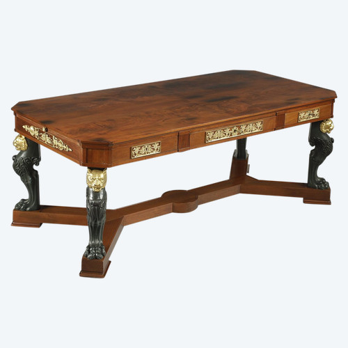 Table In Mahogany And Bronze,