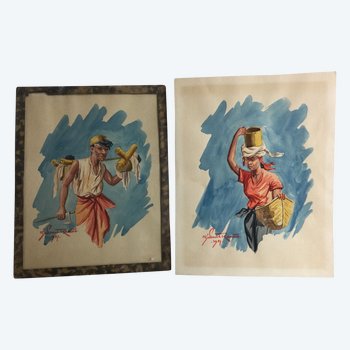 Gilbert RAKOTO Malagasy watercolors