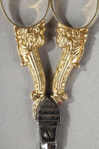 Scatola da cucito in legno di palissandro impiallacciato, oro e argento, XIX secolo