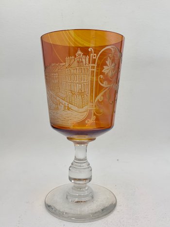 Bicchiere di cristallo inciso - Bordeaux Les allées de Tourny