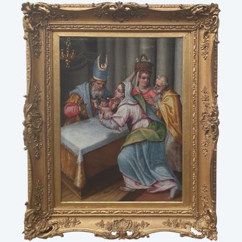 Ecole flamande ou italienne du XVIIe siècle - La présentation au temple