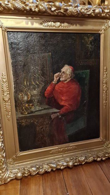 P.kuhn, Religiöses Gemälde, das einen Kardinal darstellt