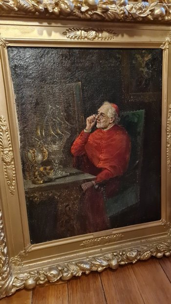 P.kuhn, Religiöses Gemälde, das einen Kardinal darstellt