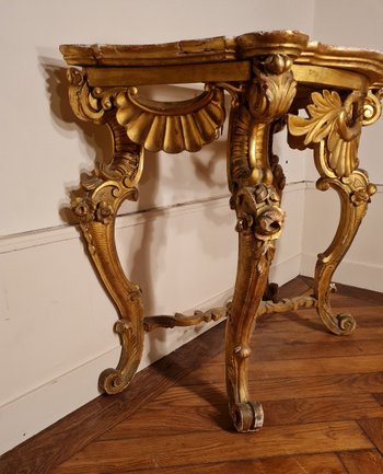 Console En Bois Doré, époque XIX ème S